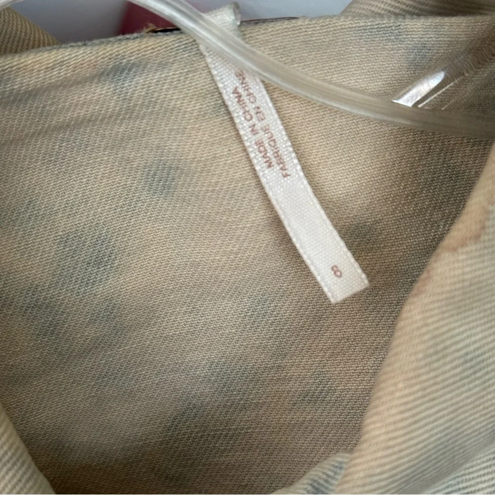 FREE PEOPLE Distressed Acid Wash Denim Jacket - Picture 4 of 4